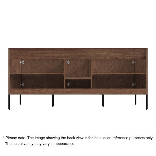 002 Series Walnut Wood Bathroom Vanity 6