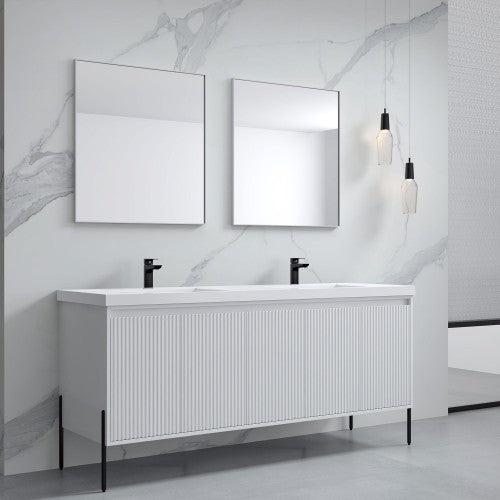 002 Series White Wood Bathroom Vanity 3