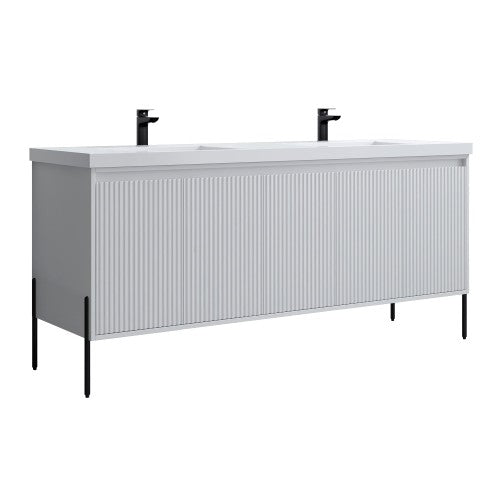 002 Series White Wood Bathroom Vanity 7
