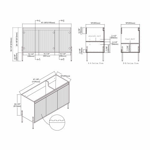 002 Series White Wood Bathroom Vanity 11