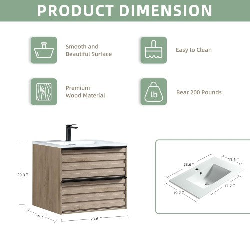 003 Series Oak Medium Density Fiber Board (MDF) Bathroom Vanity 4