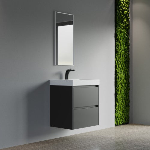 004 Series Black Wood Bathroom Vanity 1