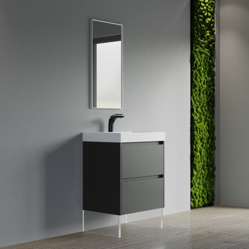 004 Series Black Wood Bathroom Vanity 3