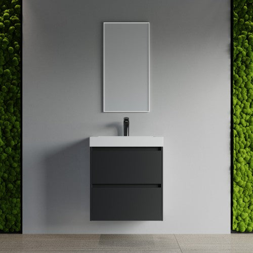 004 Series Black Wood Bathroom Vanity 2