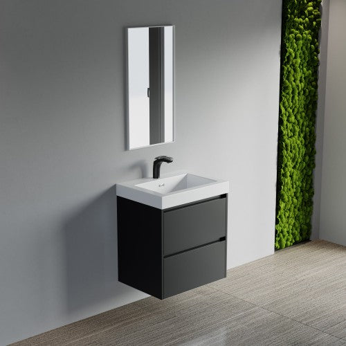 004 Series Black Wood Bathroom Vanity 5