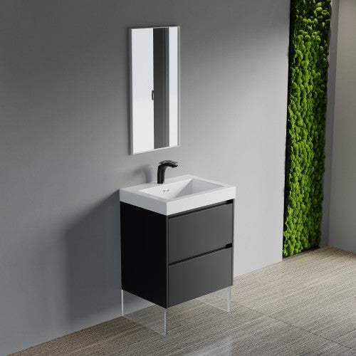 004 Series Black Wood Bathroom Vanity 6