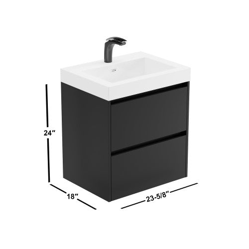 004 Series Black Wood Bathroom Vanity 7