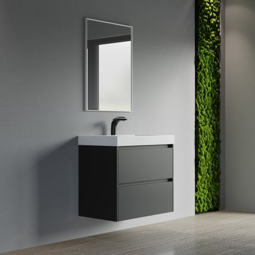 004 Series Black Wood Bathroom Vanity 1