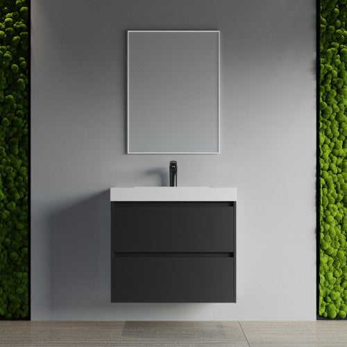 004 Series Black Wood Bathroom Vanity 2