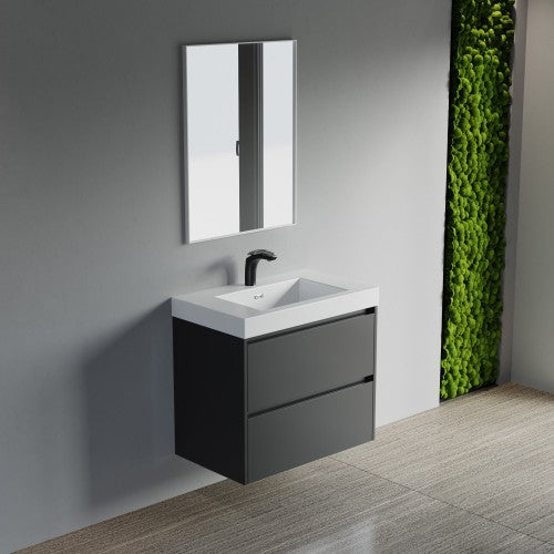 004 Series Black Wood Bathroom Vanity 5