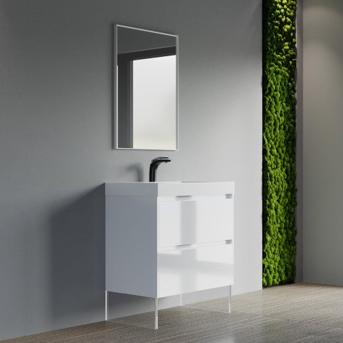 004 Series White Wood Bathroom Vanity 3