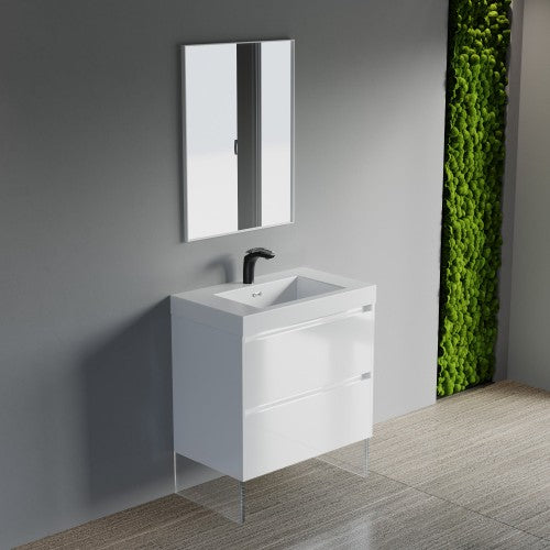 004 Series White Wood Bathroom Vanity 4