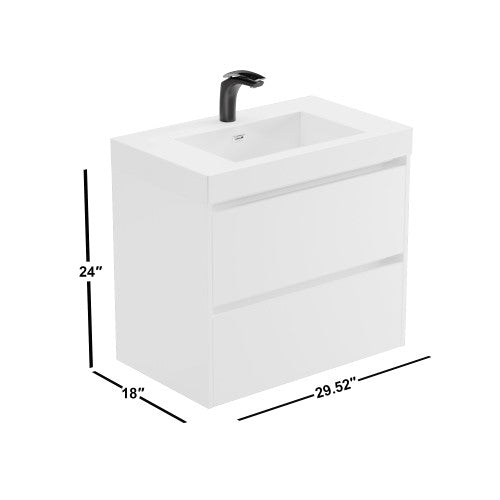 004 Series White Wood Bathroom Vanity 7