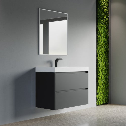004 Series Black Wood Bathroom Vanity 4