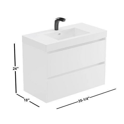 004 Series White Wood Bathroom Vanity 7