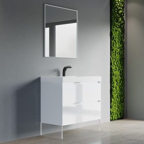 004 Series White Wood Bathroom Vanity 3