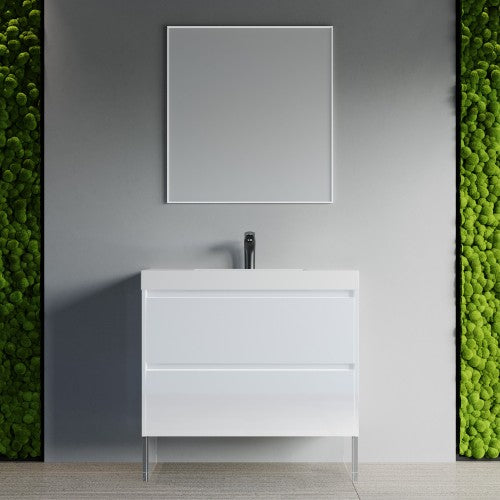 004 Series White Wood Bathroom Vanity 4