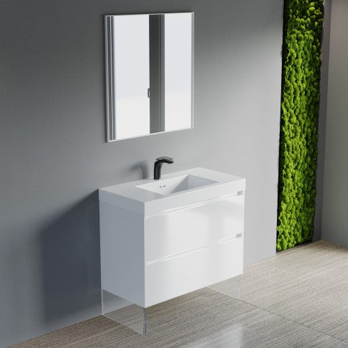 004 Series White Wood Bathroom Vanity 5