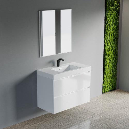 004 Series White Wood Bathroom Vanity 6