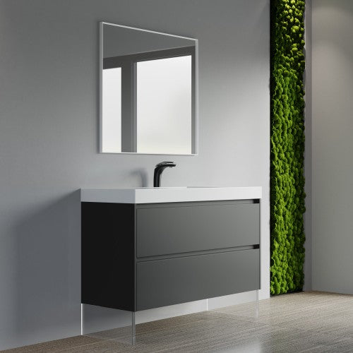 004 Series Black Wood Bathroom Vanity 2