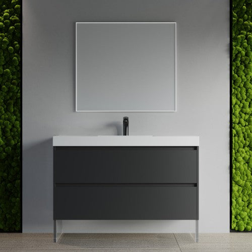 004 Series Black Wood Bathroom Vanity 4