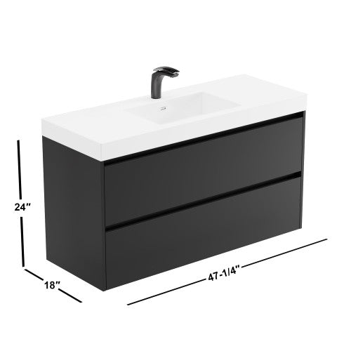 004 Series Black Wood Bathroom Vanity 8