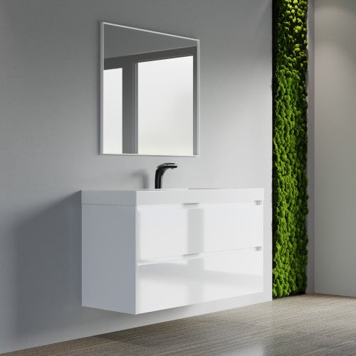004 Series White Wood Bathroom Vanity 1