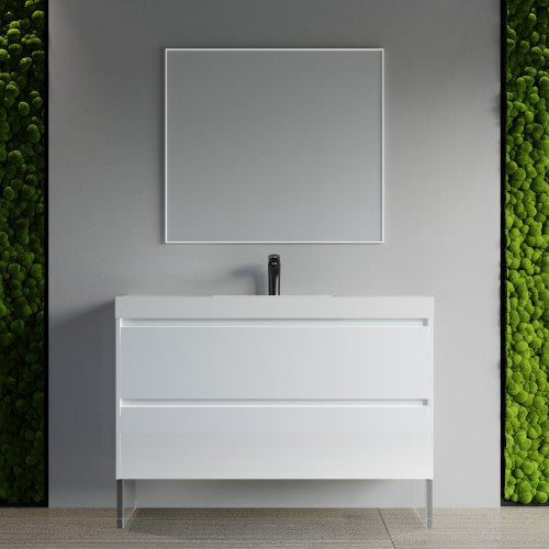004 Series White Wood Bathroom Vanity 4
