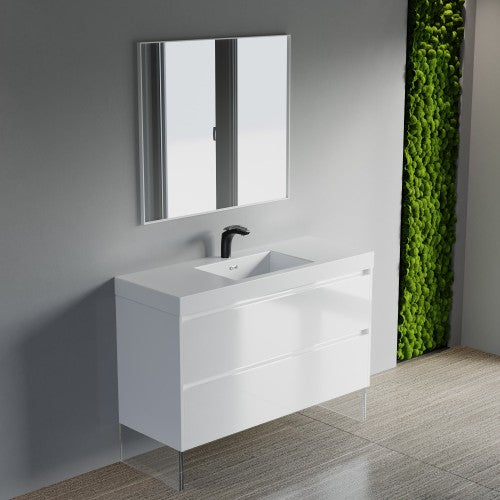 004 Series White Wood Bathroom Vanity 6