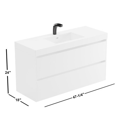 004 Series White Wood Bathroom Vanity 10