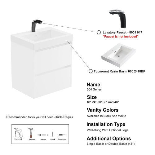 004 Series White Wood Bathroom Vanity 8