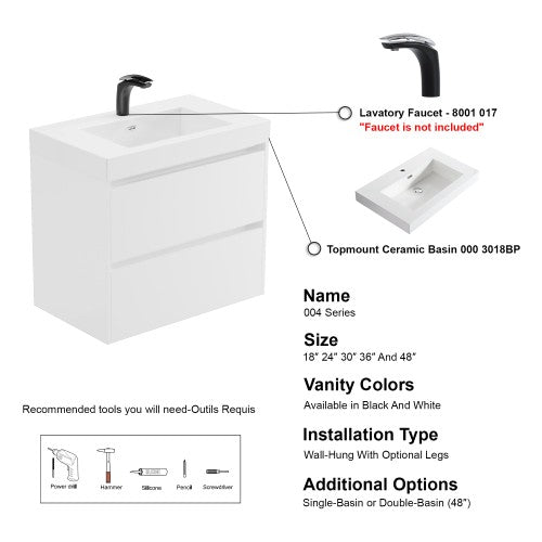 004 Series White Wood Bathroom Vanity 8