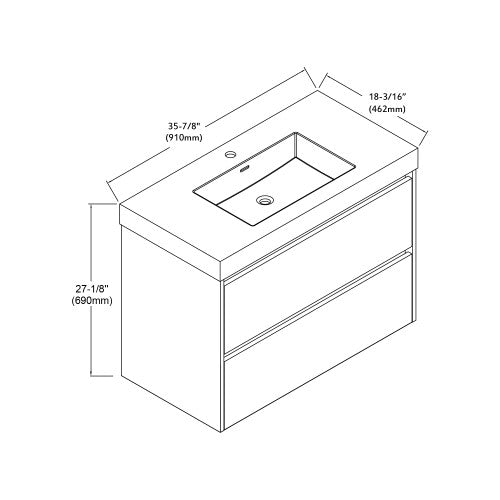 004 Series Black Wood Bathroom Vanity 9