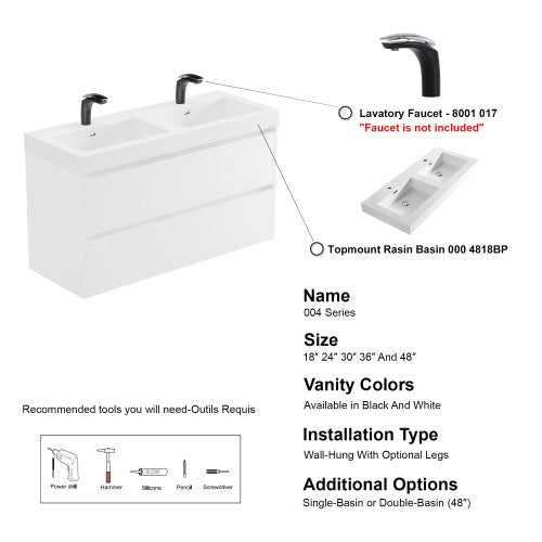 004 Series White Wood Bathroom Vanity 11