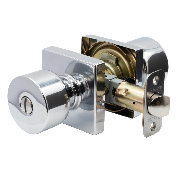 Metro Square Steel Polished Stainless PS Door Knob Polished Stainless 1