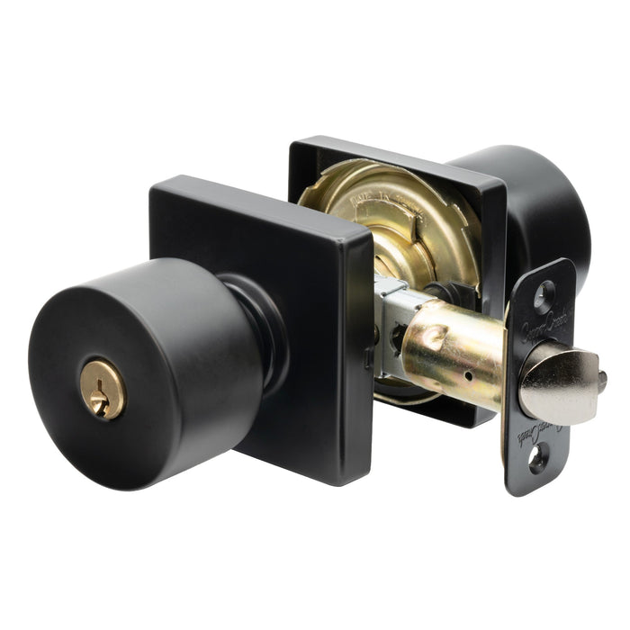 Metro Square Steel Black BC Door Knob Black 1
