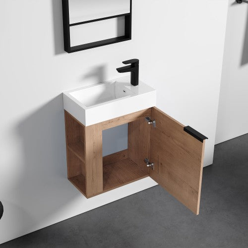 011 Series Oak Natural Wood Bathroom Vanity 4