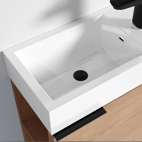 011 Series Oak Natural Wood Bathroom Vanity 6