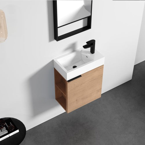 011 Series Oak Natural Wood Bathroom Vanity 1