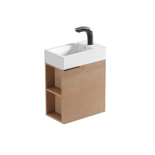 011 Series Oak Natural Wood Bathroom Vanity 9