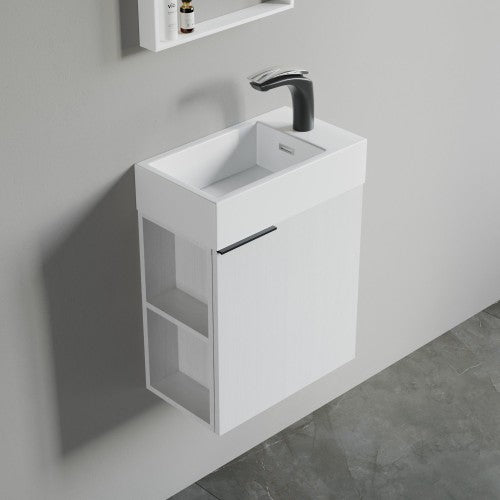 011 Series White Wood Bathroom Vanity 1