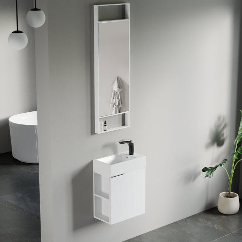 011 Series White Wood Bathroom Vanity 5