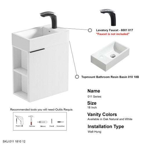 011 Series White Wood Bathroom Vanity 9