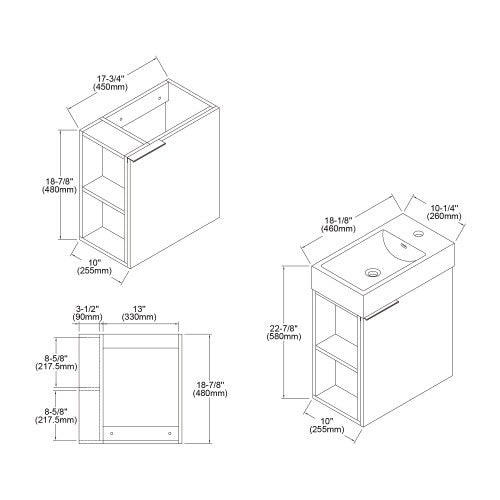 011 Series Oak Natural Wood Bathroom Vanity 12