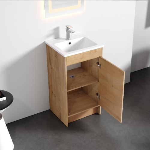 012 Series Oak Natural Wood Bathroom Vanity 6
