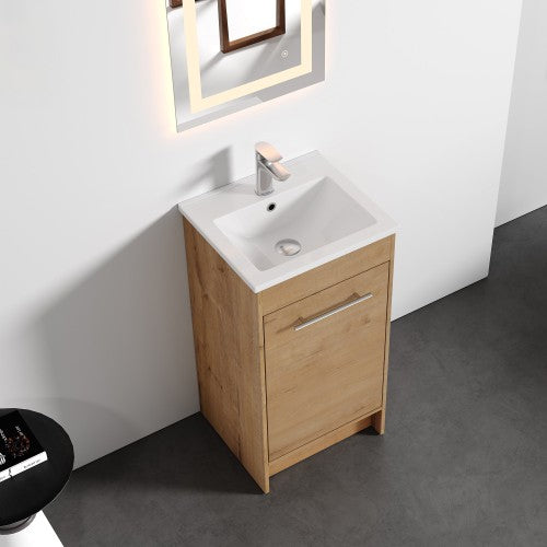 012 Series Oak Natural Wood Bathroom Vanity 1