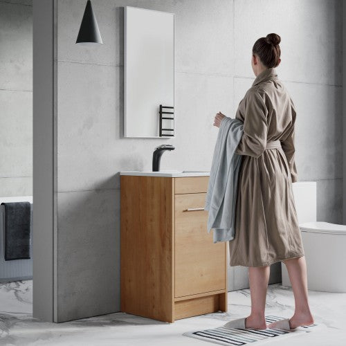 012 Series Oak Natural Wood Bathroom Vanity 3