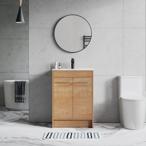012 Series Oak Natural Wood Bathroom Vanity 10