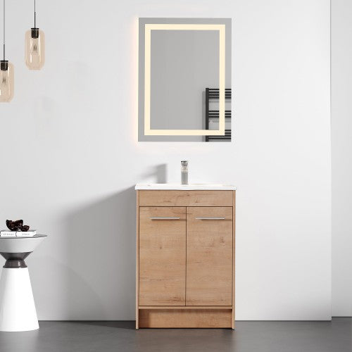 012 Series Oak Natural Wood Bathroom Vanity 2