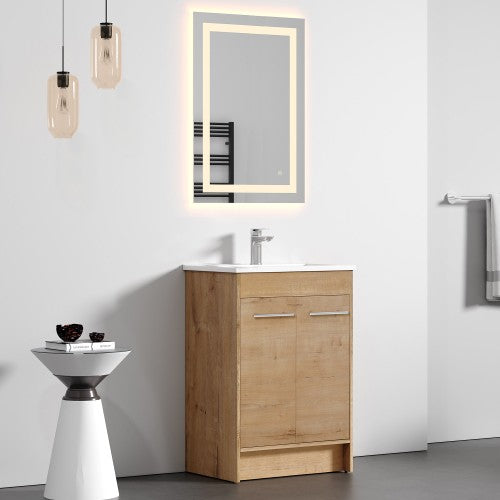 012 Series Oak Natural Wood Bathroom Vanity 9